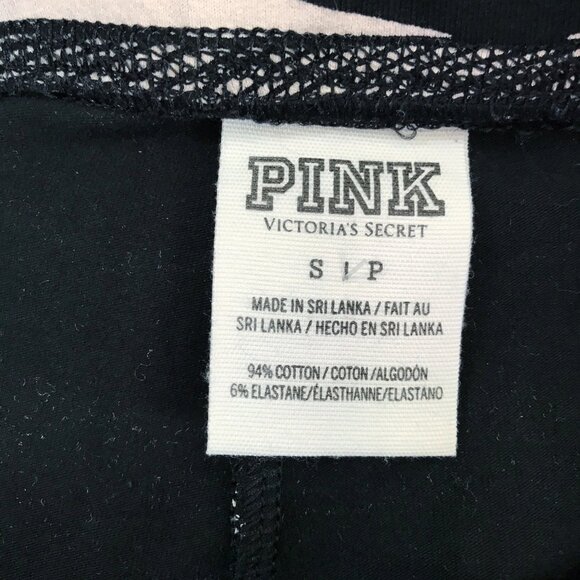 PINK Victoria's Secret VS Dog Small Black White Cotton Geometric Leggings - Picture 10 of 10